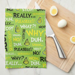 Paño De Cocina Snarky Grinch   Patrón de frases rápidas de Grinch