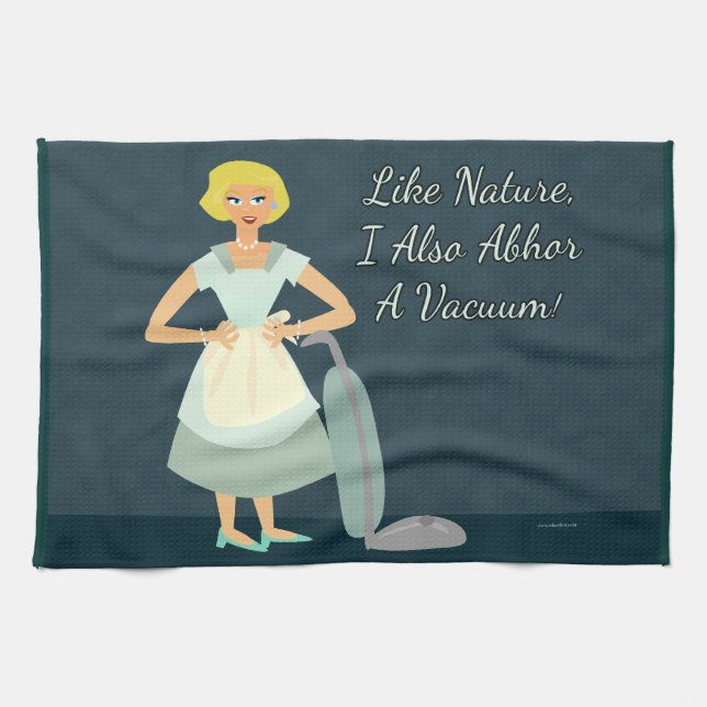 Paño De Cocina Snarky Vacuum Chore Motto Kitsch Housewife (Horizontal)