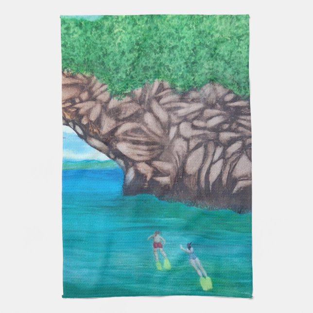 Paño De Cocina Snorkeling en el paraíso (Vertical)