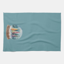 Paño De Cocina Snow Globe Colorful Christmas Tree Forest Light