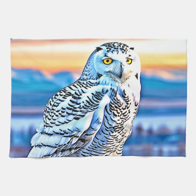 Paño De Cocina Snowy Owl Majesty Design (Horizontal)