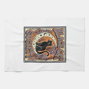 Paño De Cocina Sociedad del Gato Negro Gato Negro Arte Vectorial