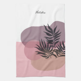 Paño De Cocina Soft Pastel Pink Abstract Tropical Kitchen Towel