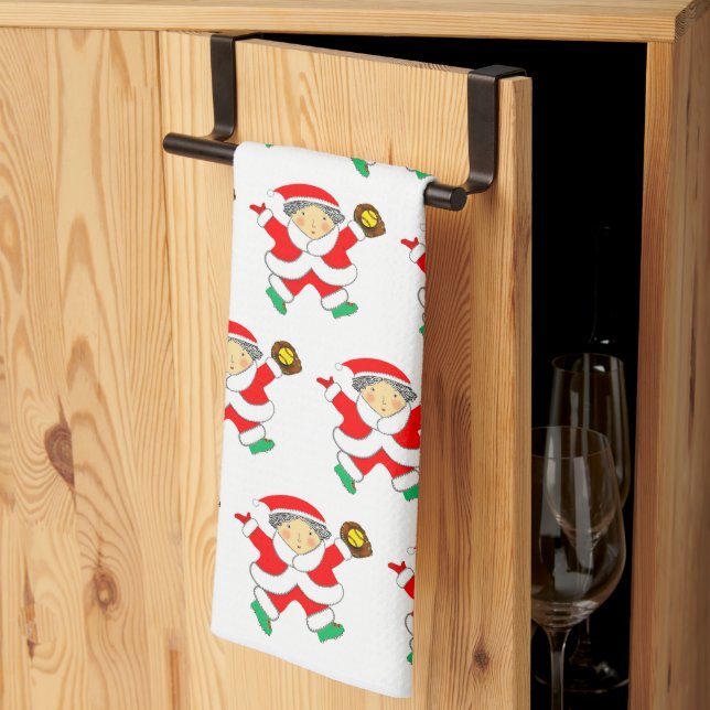 Paño De Cocina Softball Christmas (Pliegue de tercios)