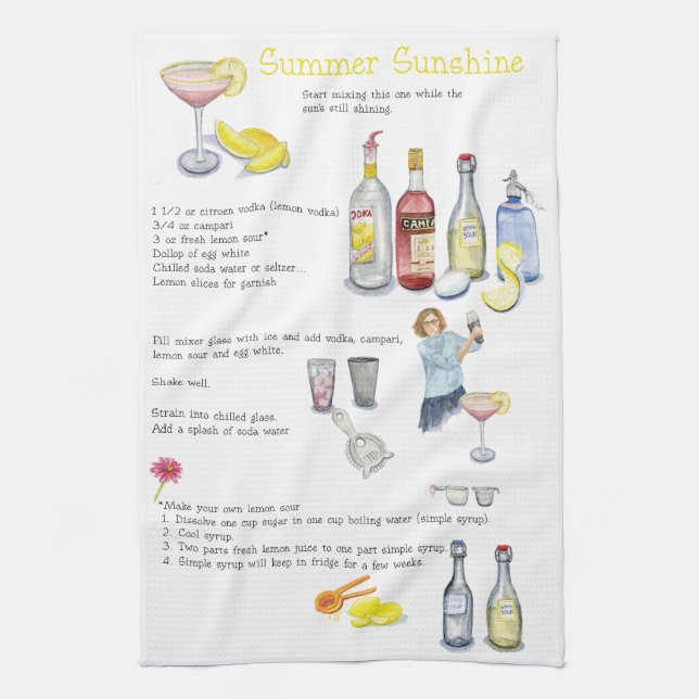 Paño De Cocina Sol del verano (Vertical)