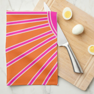 Paño De Cocina Sol Sunrise Naranja Y Sol Pink Preppy