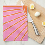 Paño De Cocina Sol Sunrise Rosa Y Naranja Vintage Boho Sunshine<br><div class="desc">Impresión solar - rosa y naranja - Sunshine,  Resumen moderno Amanecer geométrico.</div>