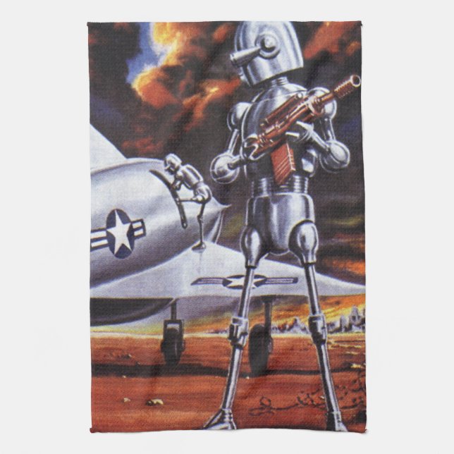 Paño De Cocina Soldados de robots militares de ciencia ficción vi (Vertical)