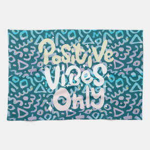 Paño De Cocina Sólo las vibraciones positivas geométricas verdes