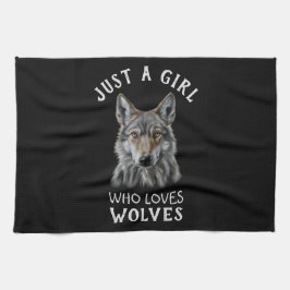 Paño De Cocina Sólo un chica que ama a los lobos