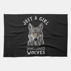 Paño De Cocina Sólo un chica que ama a los lobos