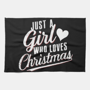 Paño De Cocina Sólo un chica que ama a los Navidades