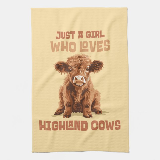 Paño De Cocina Solo un chica que ama las vacas de Highland (Vertical)