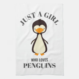 Paño De Cocina Sólo un chica que ama los pingüinos