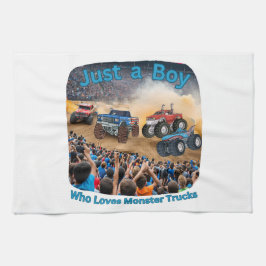 Paño De Cocina Solo un chico que ama los camiones de monstruos