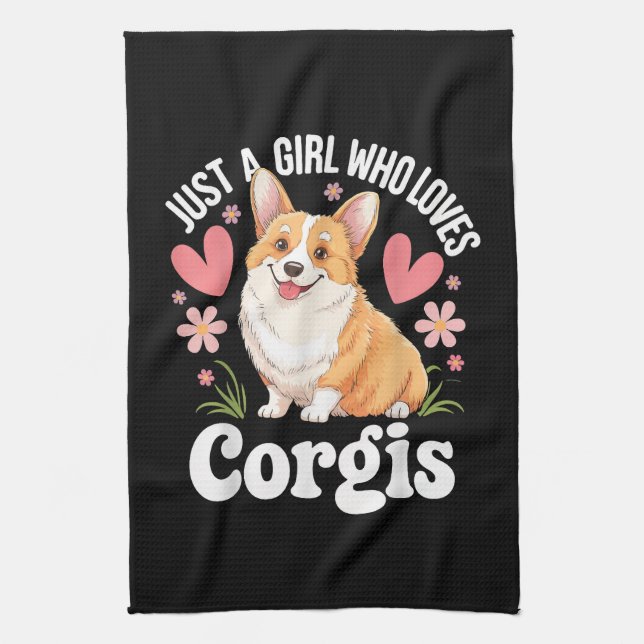 Paño De Cocina Solo una chica que ama Corgis (Vertical)