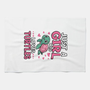 Paño De Cocina Solo una chica que ama las tortugas Diseño de vect