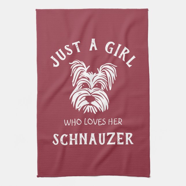 Paño De Cocina Sólo una chica que ama su Schnauzer (Vertical)