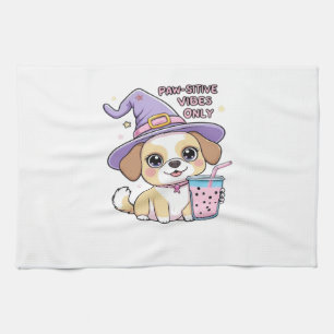 Paño De Cocina Solo Vibraciones Paw-sitivas Perro Lindo Con Burbu