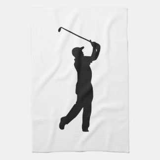 Paño De Cocina Sombra de silueta negra de golf