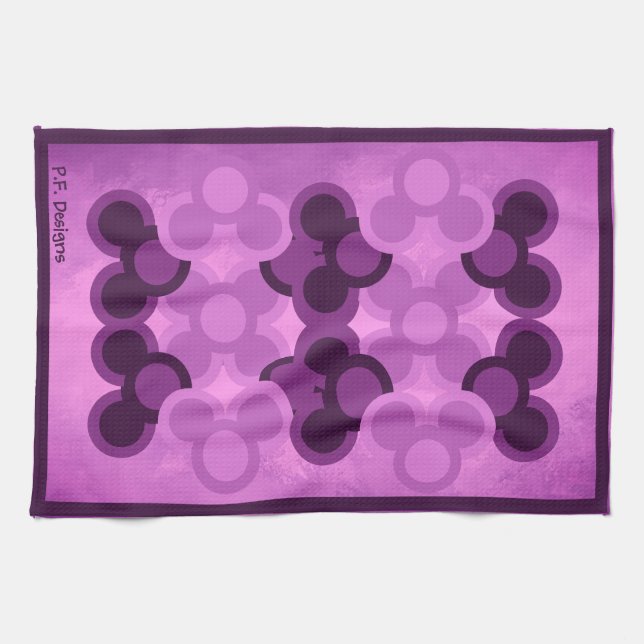 Paño De Cocina Sombras De Círculos Geométricos Abstractos Púrpura (Horizontal)