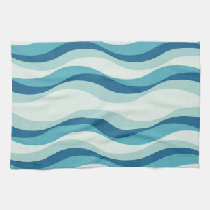 Paño De Cocina Sombras del patrón de olas azules