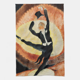 Paño De Cocina Sombrero de copa alto de bailarín masculino Art De