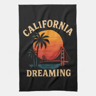 Paño De Cocina Soñando con California Puente Golden Gate Atardece