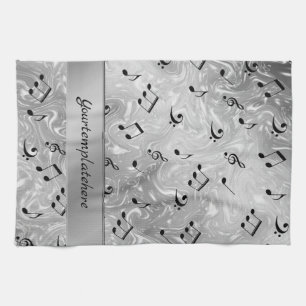 Paño De Cocina sonido, metalizado, música, musical, signo, nota, 