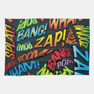 Paño De Cocina Sonidos de arte pop de cómic