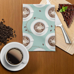 Paño De Cocina Sonríe, es hora de café.