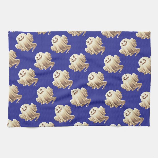 Paño De Cocina Sonrisa fantasma de Halloween (Horizontal)