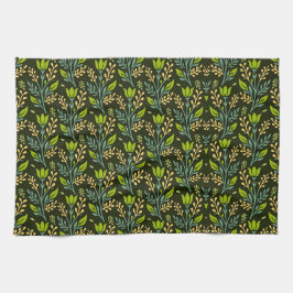 Paño De Cocina Sophisticated blue & beige floral pattern design 
