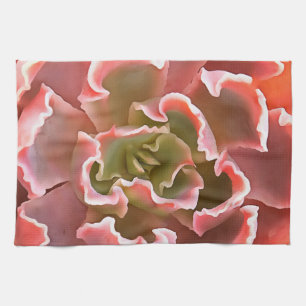 Paño De Cocina Sorprendente Jardín Suculentos Tonos Rosa Arte Rea
