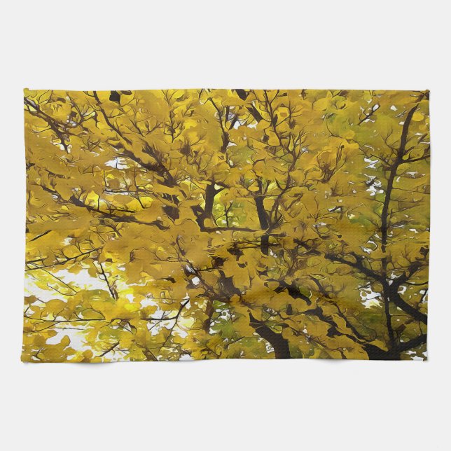 Paño De Cocina Sorprendentes hojas de otoño vibraciones abstracta (Horizontal)
