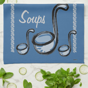 Paño De Cocina Soup Ladels Spoons Blue Towell