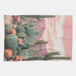 Paño De Cocina Southwest Desert Cactus Scene