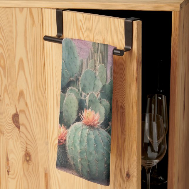 Paño De Cocina Southwest Desert Cactus Scene  (Pliegue de tercios)