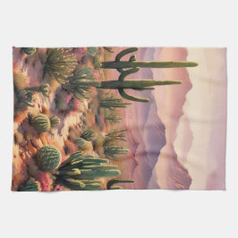Paño De Cocina Southwest Desert Cactus Scene