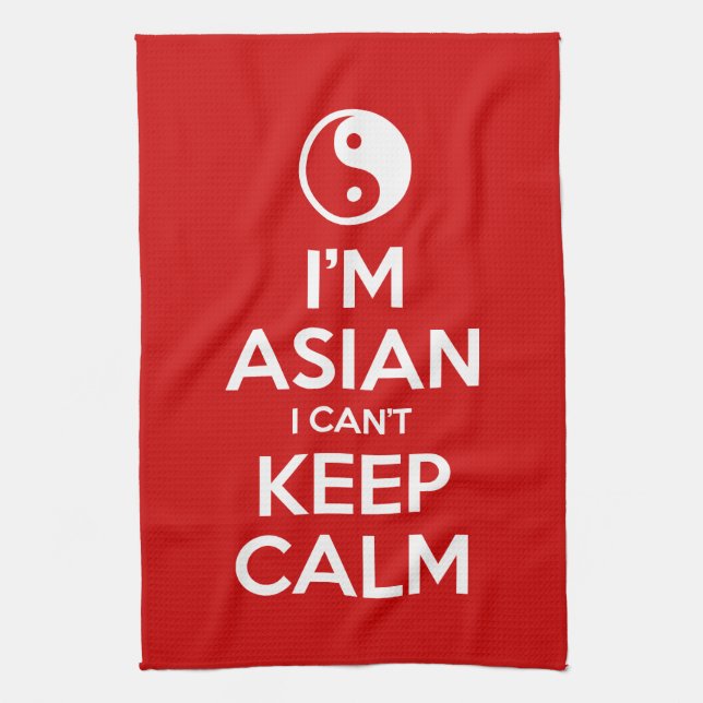 Paño De Cocina Soy asiático y no puedo mantener la calma (Vertical)