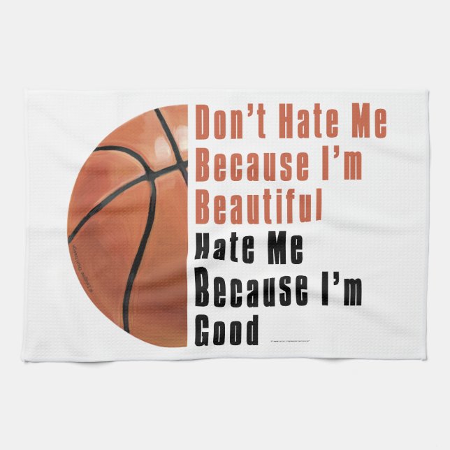 Paño De Cocina Soy Hermosa Estoy Bien Baloncesto (Horizontal)