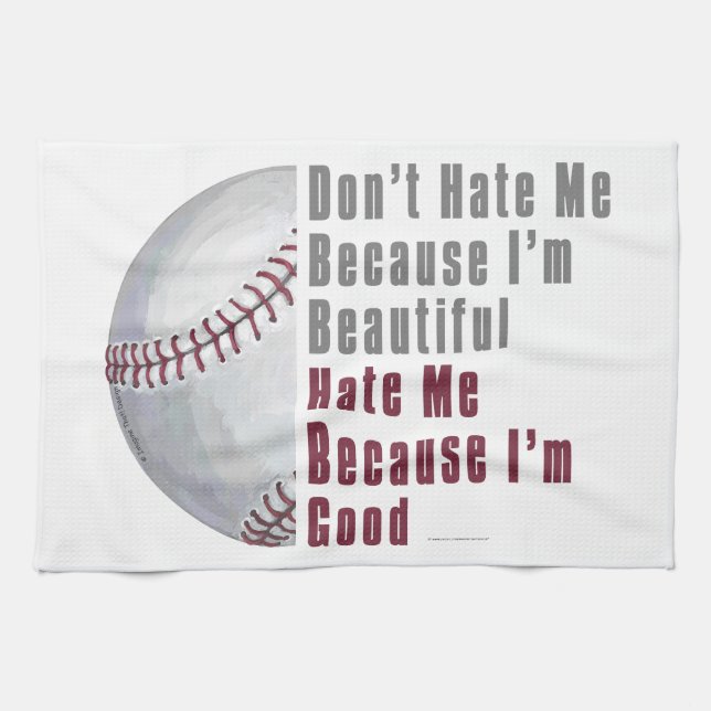 Paño De Cocina Soy Hermoso. Soy Buen Béisbol. (Horizontal)