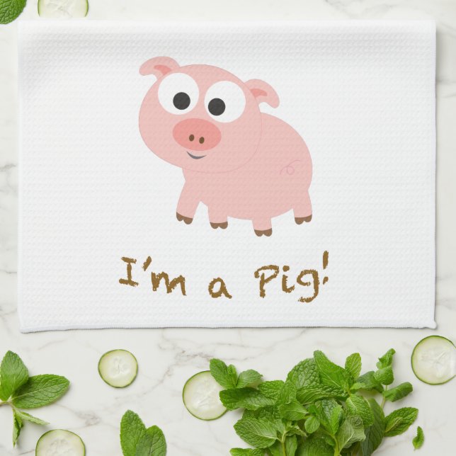 Paño De Cocina Soy un cerdo (Doblado)