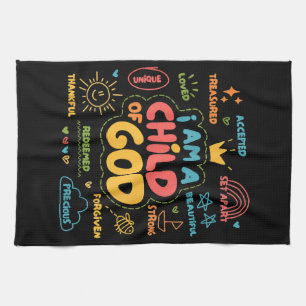 Paño De Cocina Soy un hijo de Dios Retro Cristiano Jesús Fe De