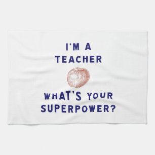Paño De Cocina Soy un profesor [manzana] ¿Cuál es tu superpoder?