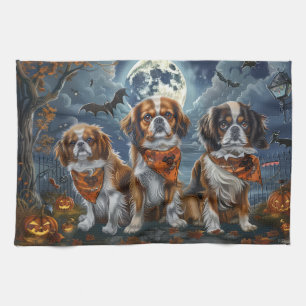 Paño De Cocina Spaniel Tibetano Halloween Espeluznante 