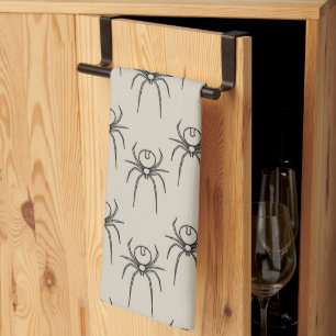 Paño De Cocina Spider - Blanco óseo y negro mural