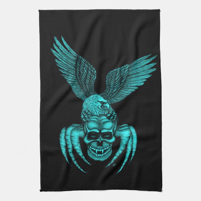 Paño De Cocina Spiderskull con águila (Vertical)