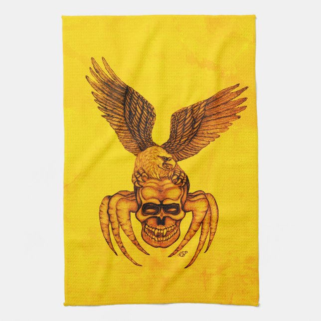 Paño De Cocina Spiderskull con águila (Vertical)