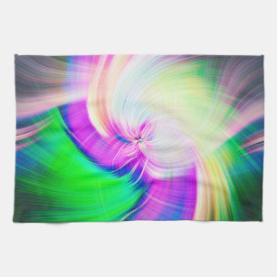 Paño De Cocina SPIRALFLUO - Fractal Psicodélico Colorido Moderno
